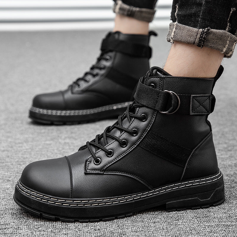 2021 autumn new Martin boots high-top trend boots buckle military boots Yinglan wind black men's boots wholesale