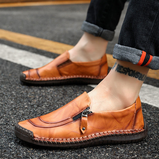 Men's 2021 autumn casual big size leather shoes men's trend British men's shoes Korean fashion new peas shoes men