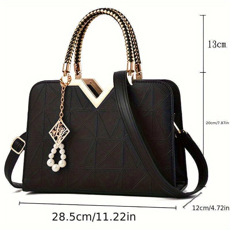 Fashion Top Handle Satchel Bag, Trendy Crossbody Bag, Women's Casual Handbag, Shoulder Bag & Purse