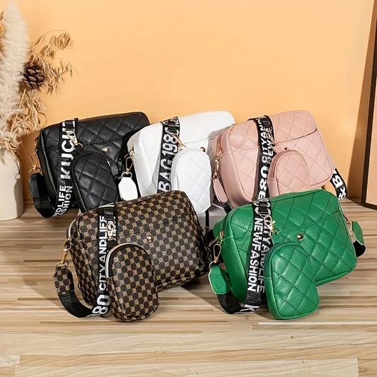 1pc Borsa a tracolla in pelle PU alla moda per ragazze, carina borsa per cellulare, con una piccola borsa, scelta ideale per i regali