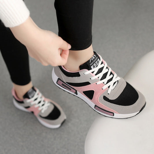 2019 spring and autumn Korean sports shoes female wild casual shoes Anshoe student breathable shoes flat running shoes