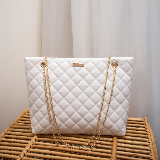 Borsa A Tracolla A Catena Di Moda, Borsa A Mano Trapuntata Di Lusso A Rombi, Borsa A Spalla Per Donne Pendolari