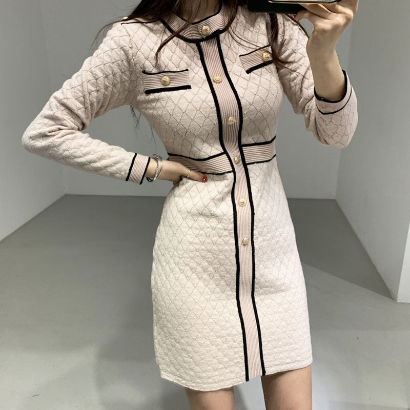 Slim and foreign style knitted dress