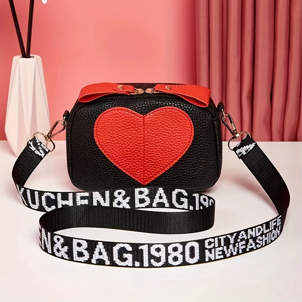 Mini Heart Pattern Crossbody Bag, Fashion Shoulder Bag, Women's Trendy Handbag & Purse