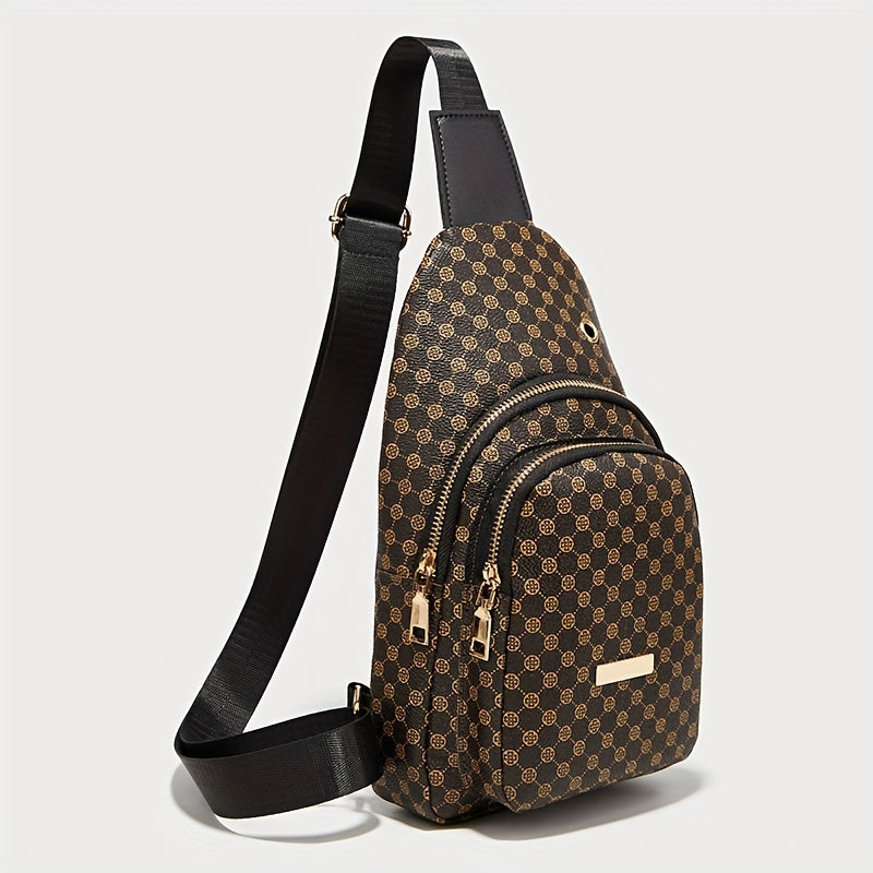 Borsa a tracolla stampata per donna, borsa a tracolla in pelle PU alla moda, borsa a tracolla per sport all'aria aperta