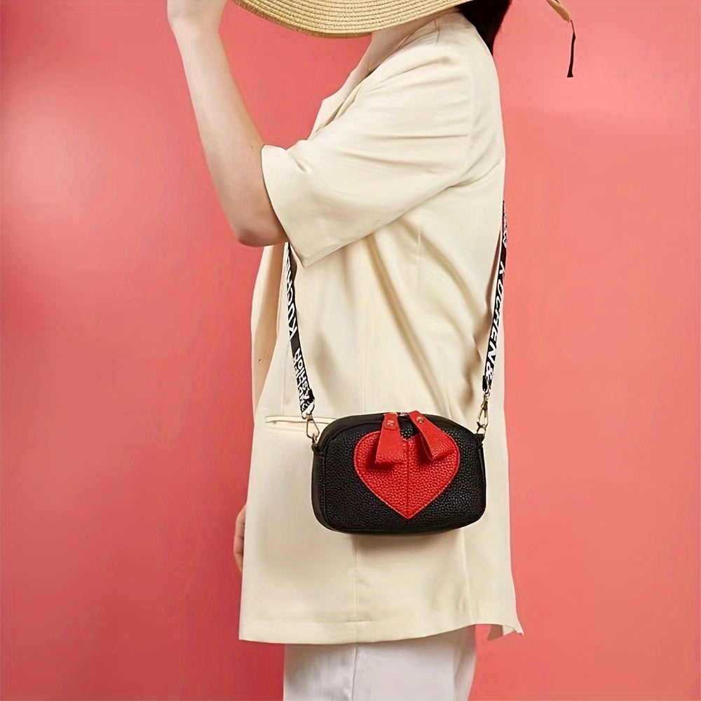 Mini Heart Pattern Crossbody Bag, Fashion Shoulder Bag, Women's Trendy Handbag & Purse