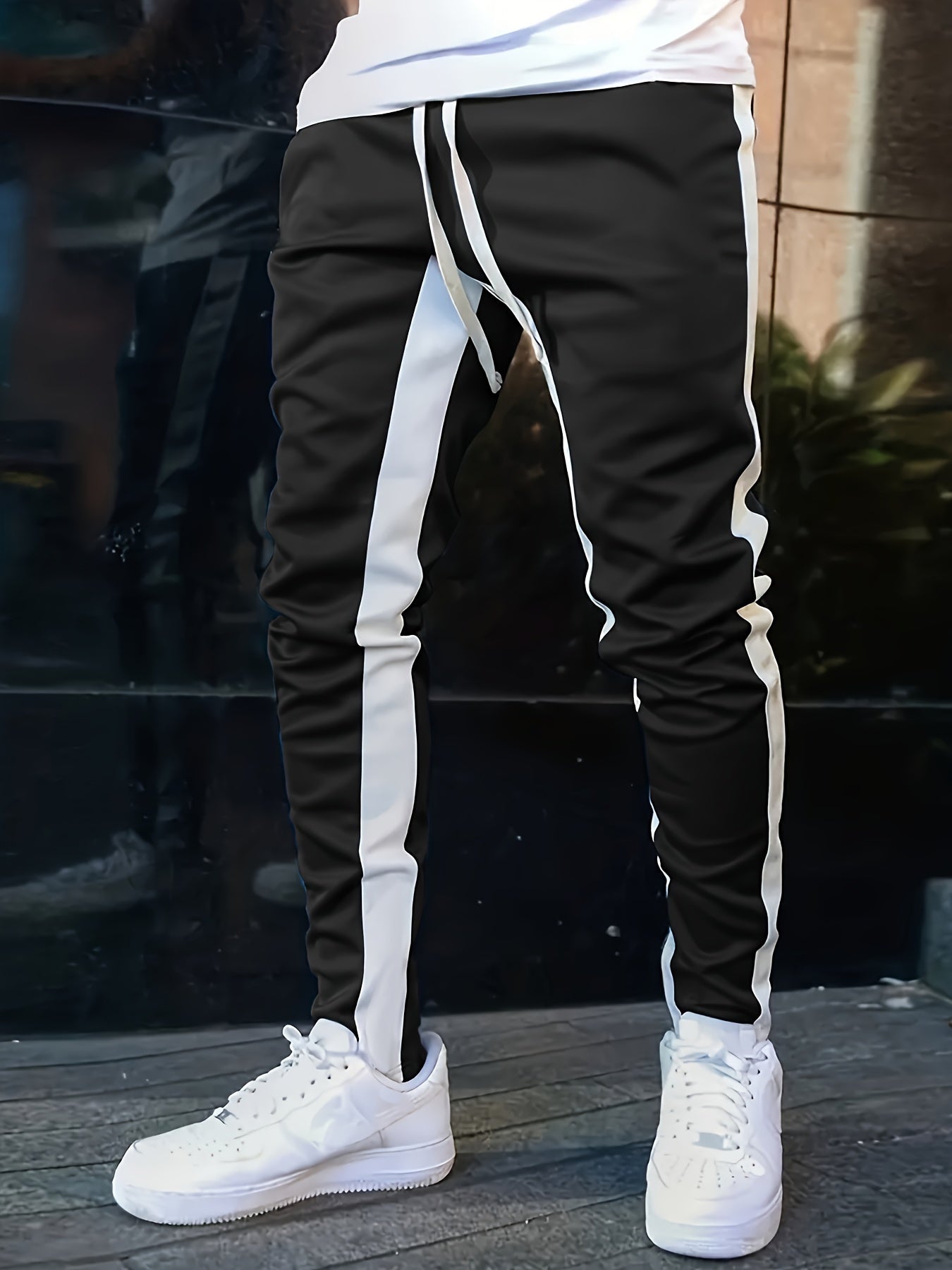 Pantaloni Sportivi Casual Da Uomo Con Strisce Laterali E Coulisse In Vita, Eleganti E Comodi