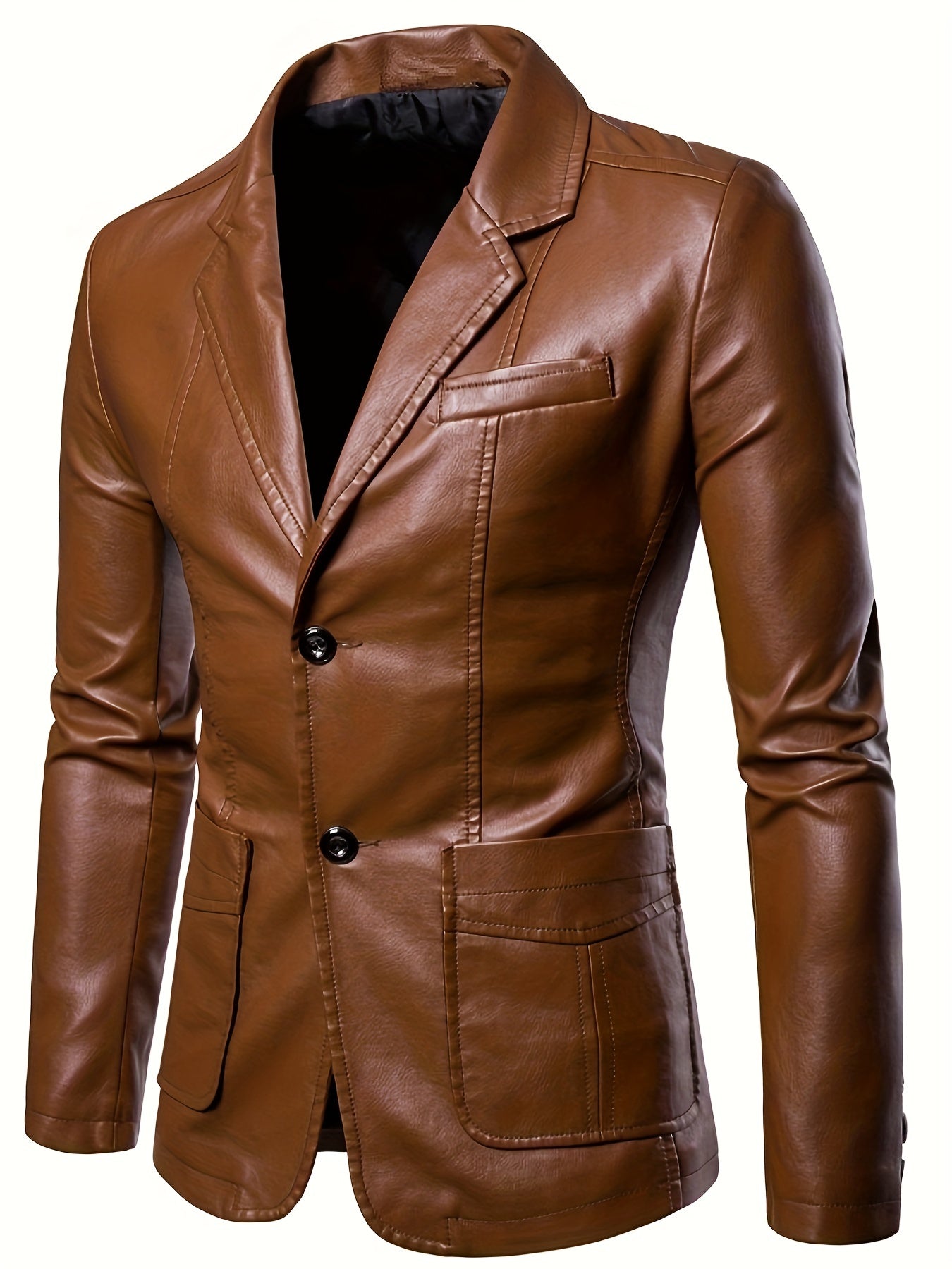 Men's PU Leather Jacket Casual Suit For Autumn And Winter