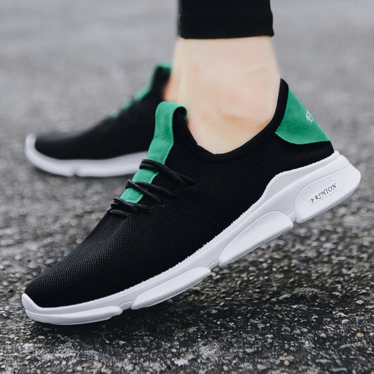 2021 new men's shoes trend fashion men's casual sneakers comfortable Korean version of the breathable running shoes one generation