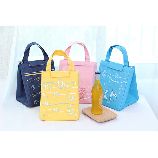 New hand-made bag student cartoon picnic bag ice bag cute underwater world insulation package saver