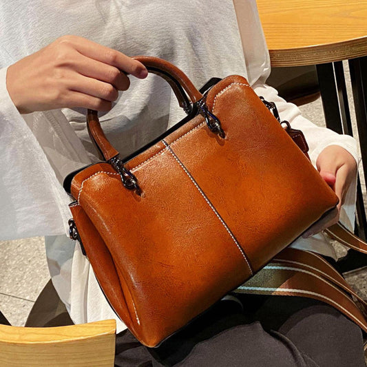 High-Capacity Zipper Splicing Handbag Shoulder Bag