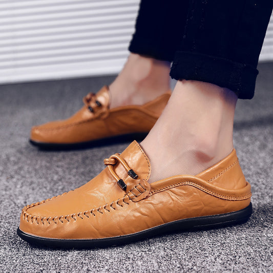 2021 men's shoes autumn new peas shoes men's fashion British wind breathable shoes round head light business casual shoes