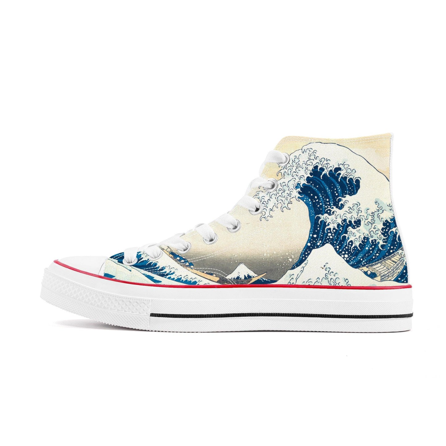 The Great Wave  High Top Canvas Shoes