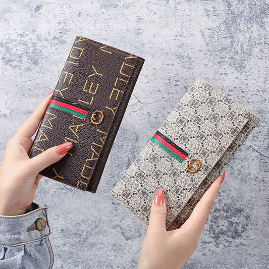 2022 European And American New Fashion Clutch Bag Versatile Coin Clip Factory Direct  Printing Long Folding Ladies Wallet