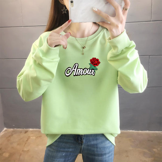 Thin sweater female 2021 autumn new Korean version of INS long-sleeved clothes female fashion multi-color large size women's coat