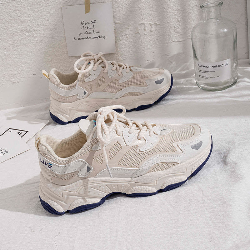 2021 spring and summer new Korean version of the increase in sports shoes female trend small white shoes female