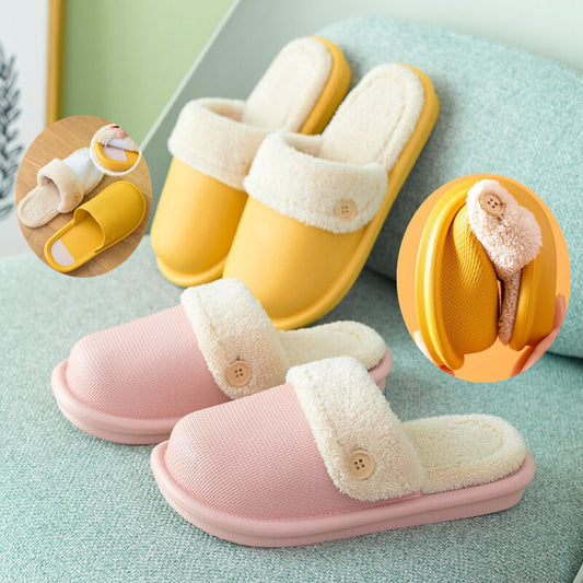 Korean version of the new autumn and winter unloading cotton shoes home to warm thick bottom couple net plush month cotton slippers wholesale