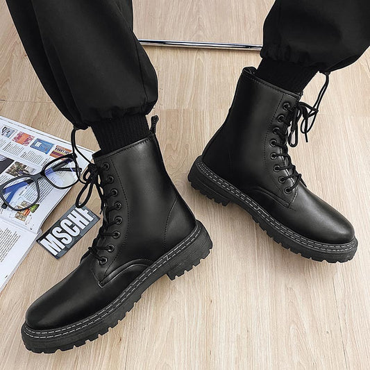 Martin boots male high-top boots thick bottom skin 2021 autumn and winter new men's boots snow boots men's Martin boots