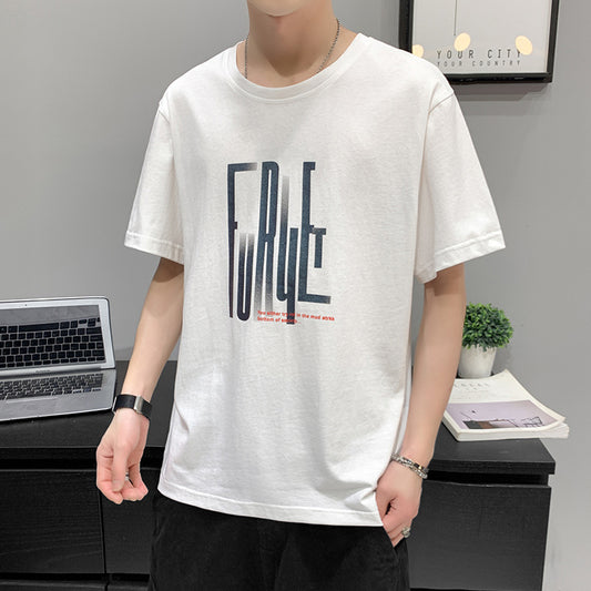 Short-sleeved T-shirt male 2021 summer new cotton body shirt Korean version of the trend summer INS tide brand casual T-shirt top T