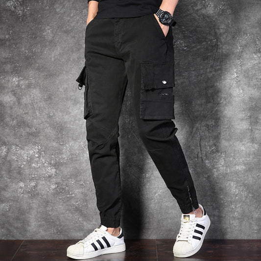 2021 Spring and Autumn Idea Pants Men's Korean version of the trend casual pants Slim bunch tide brand US military INS wild fashion