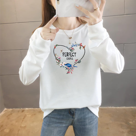 Thin section sweater female 2021 new Korean version of long sleeve round neck print upper clothes tide loose large size women's outer cassette factory