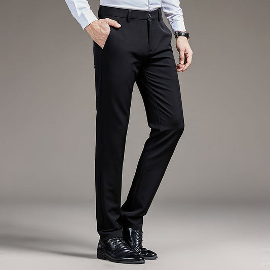 New trousers men's fashion business dress straight large size suit trousers orthopedic hot pendant loose elastic casual pants