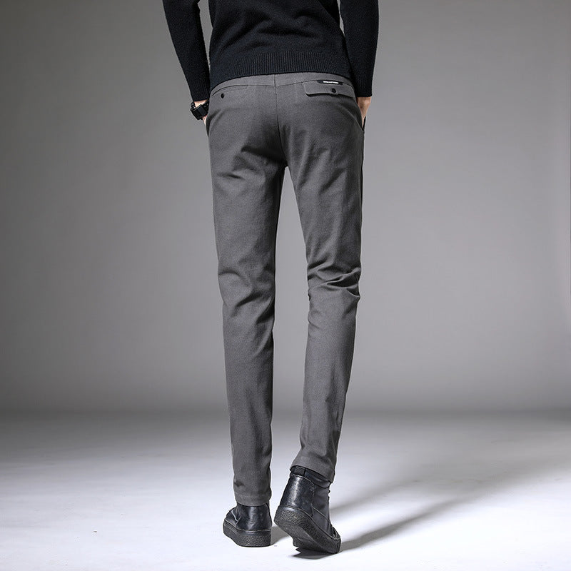 Casual pants male 2021 autumn new fashion youth small straight trousers force slim men's casual pants tide