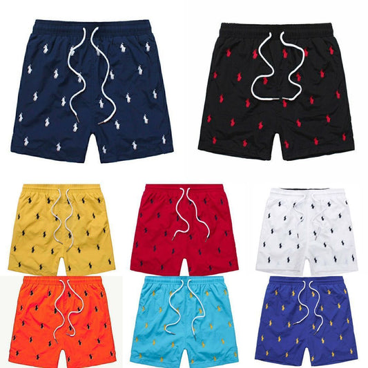 Leisure sports shorts men's trend fashion lanyard lines stitching straight loose XL fertilizer shorts men's summer