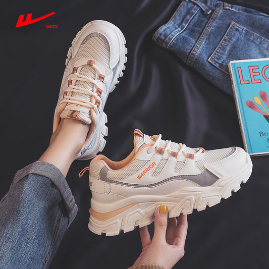 Runner official flagship store women's shoes old shoes 2021 spring new thick bottom increase casual sports shoes 0134