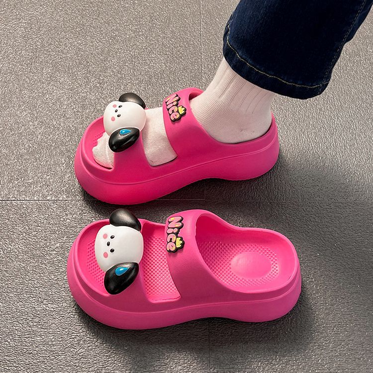 Cartoon cute thick bottom heightened slippers women's summer wear 0 new fashion-feeling beach sandals