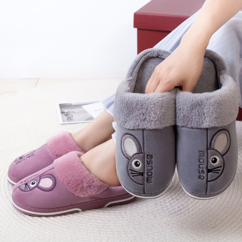 Manufacturers wholesale home cotton slippers women's winter couples indoor home thick bottom autumn and winter plush warm men's cotton