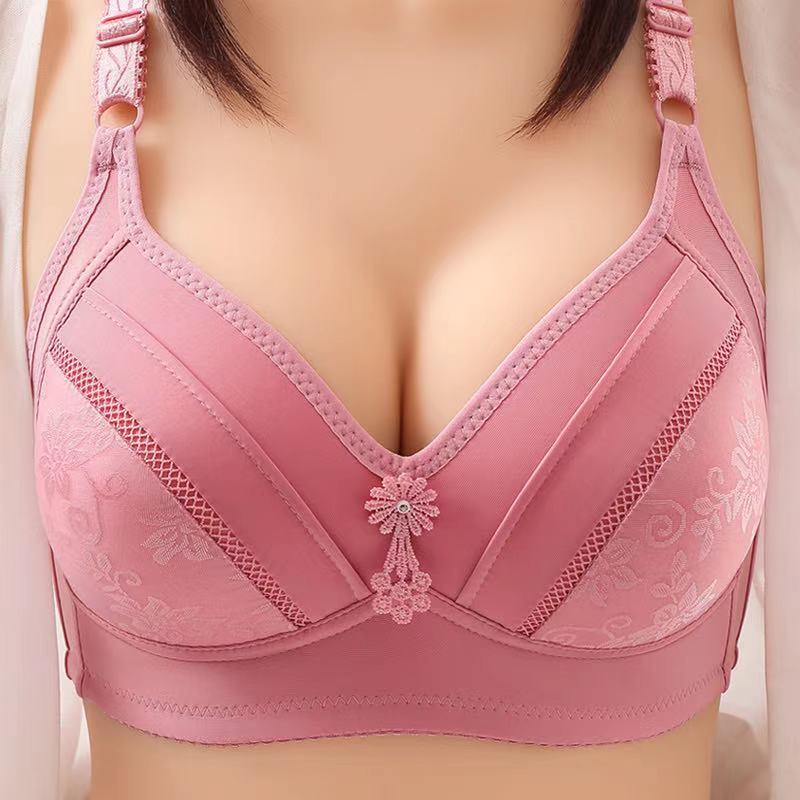 New strike large size thin section ladies bra gathered non-steel ring receipt of milk defense