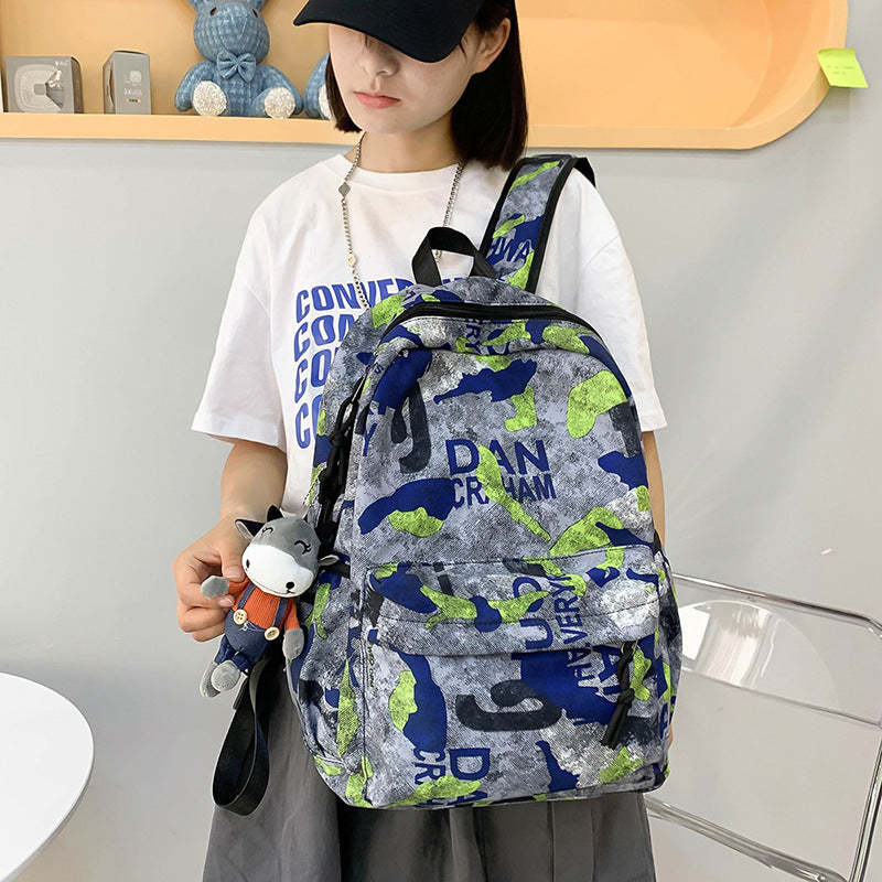 Manufacturers wholesale Korean print backpack letter bag travel bag student couple backpack customization