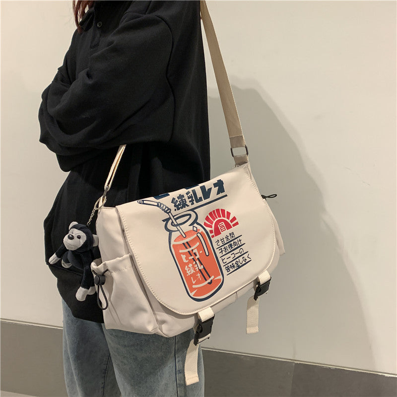 Japanese-haimbed high-capacity Messenger bag men's tide card tooling female students Korean version of the INS INS post