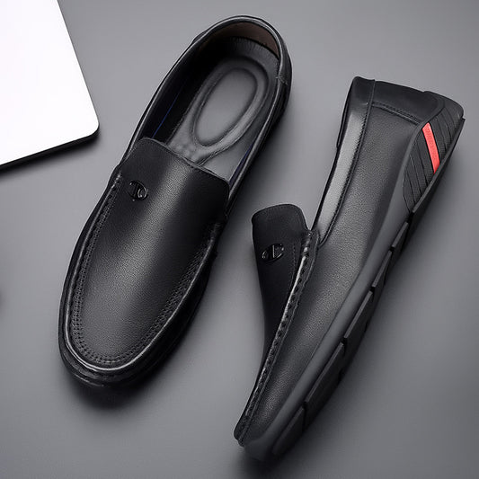 New minimalist men's dad casual shoes men's set foot cross-border shoes black driving shoes leather peas shoes men