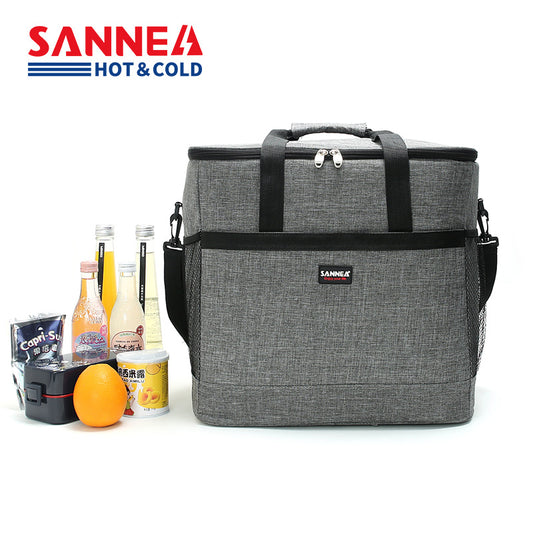 Three energy new Oxford cloth lunch box bag portable across solid color takeaway package outdoor warming in warm body