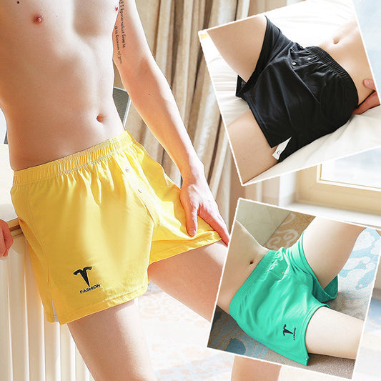 Men's underwear men's flat-shell pants cotton loose Abro pants home shorts youth personality summer tide shorts shorts