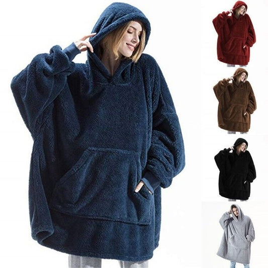 Autunno e inverno, comoda felpa con cappuccio in peluche bifacciale allentata, addensata e indossabile, coppia di nuova pelliccia per la casa