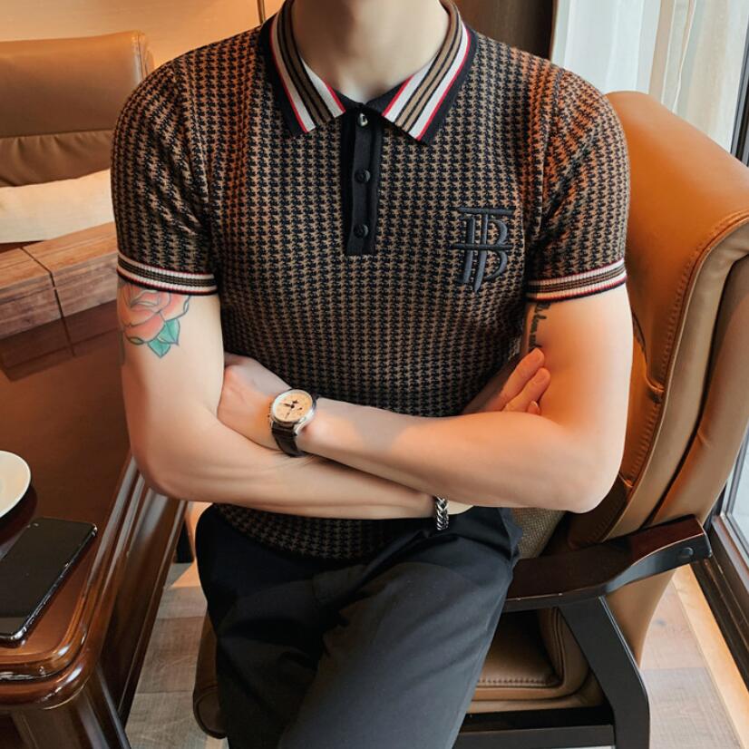 2022 Korean Style Men Summer Leisure Short Sleeves POLO Shirts/Male Slim Fit Business Knit POLO Shirt Homme Tee Plus Size 4XL