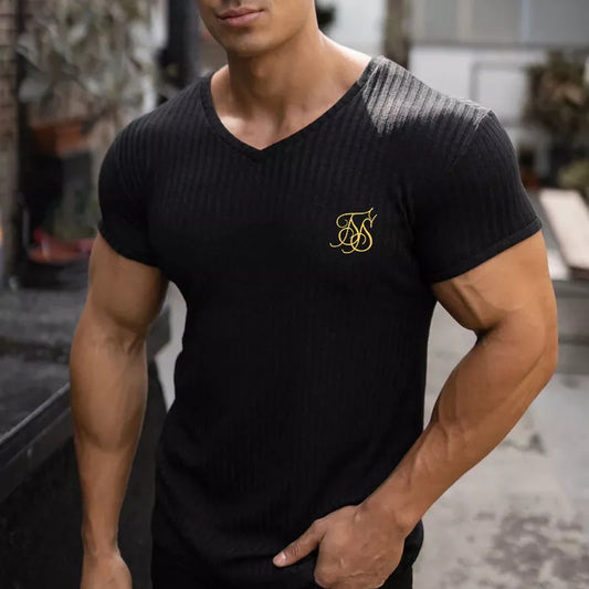 2022 NEW Sik Silk T Shirt Men Summer Short Sleeve Compression T shirt Mesh Tops Tee Male Clothing Fashion Sports T-shirts