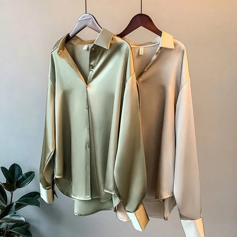 Spring 2021 Womens Clothing Silk Shirt Vintage