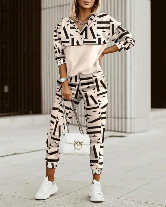 Women's Print Two Piece Sets Women Sweatsuit