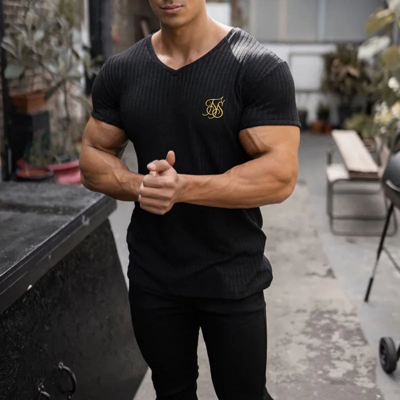 2022 NEW Sik Silk T Shirt Men Summer Short Sleeve Compression T shirt Mesh Tops Tee Male Clothing Fashion Sports T-shirts