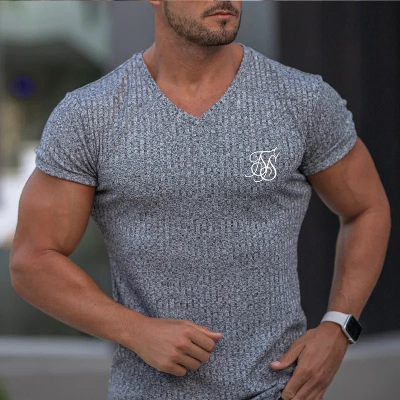 2022 NEW Sik Silk T Shirt Men Summer Short Sleeve Compression T shirt Mesh Tops Tee Male Clothing Fashion Sports T-shirts