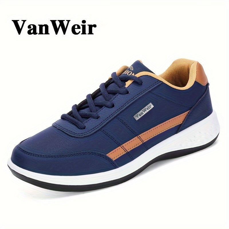 VanWeir Boy's Vintage Solid Sneakers, Comfy Non Slip Casual Soft Sole Shoes For Kids Outdoor Activities