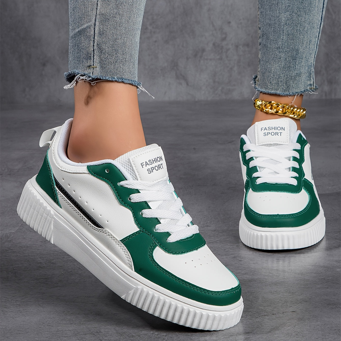 Women's Colorblock Casual Sneakers, Lace Up Comfy Platform Pastry Skate Shoes, Lightweight Low-top Daily Shoes