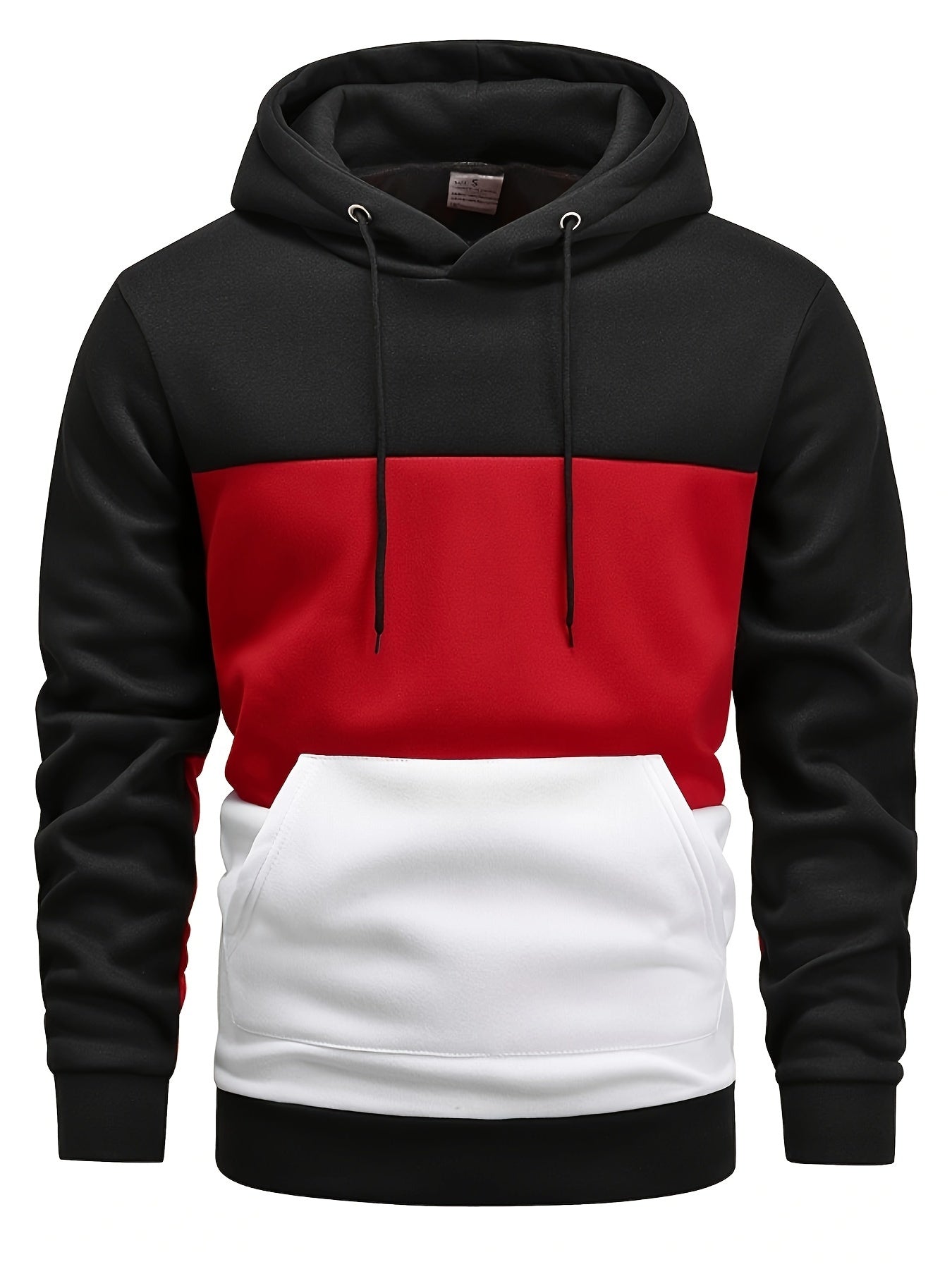 Color Block Hoodie, Cool Hoodies For Men, Felpa Con Cappuccio Casual Da Uomo Con Design Grafico E Tasca A Marsupio Streetwear Per L'inverno Autunno, Come Regali