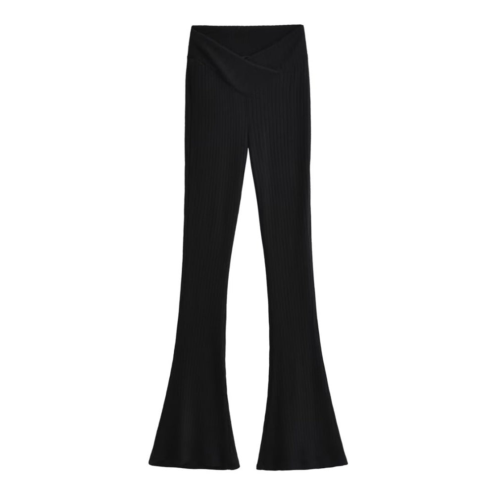 Hip Lifting And Leg Length Knitting Micro Flare Pants