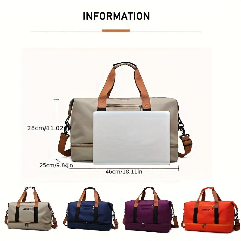 Borsa Da Viaggio A Grande Capacità Con Separazione A Secco E Umido, Borsa Da Bagaglio Casual All'aperto, Borsa A Mano