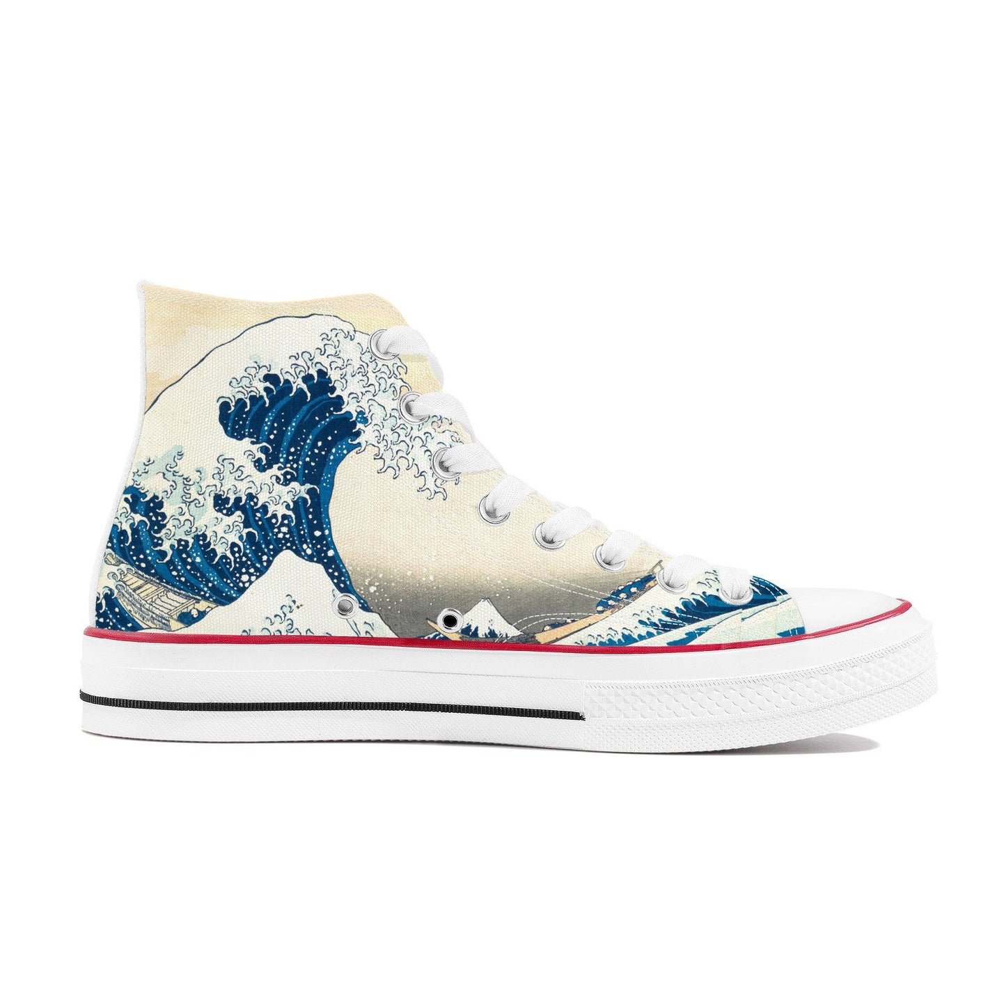 The Great Wave  High Top Canvas Shoes